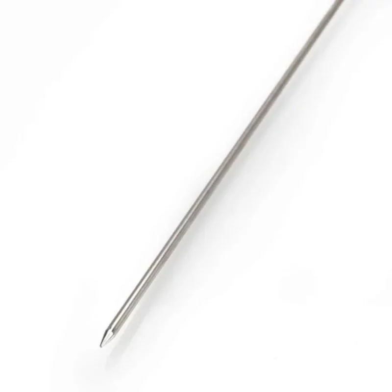 Extended penetration temperature probe tip