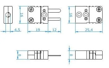 Thermocouple connector miniature drawing
